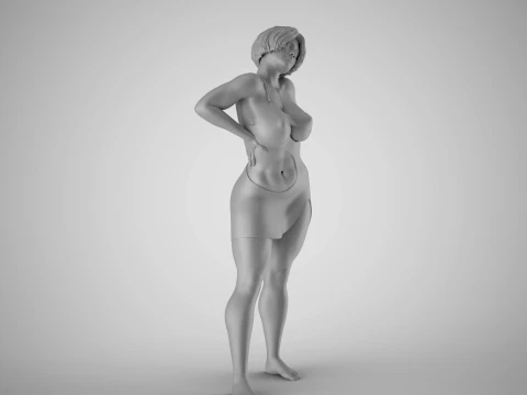 Woman with Hand on Waist 3D Print Model