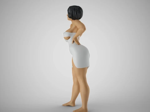 Woman with Hand on Waist 3D Print Model