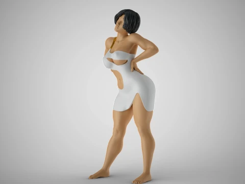 Woman with Hand on Waist 3D Print Model