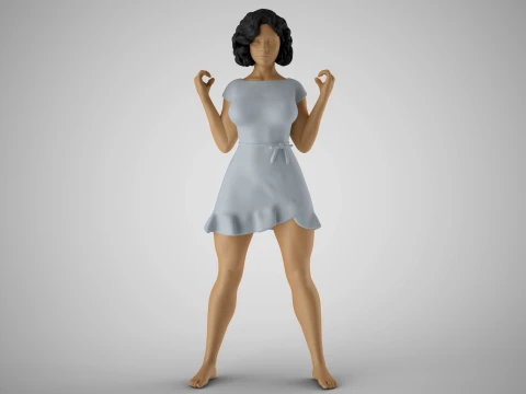 Girl Gaining Strength 3D Print Model