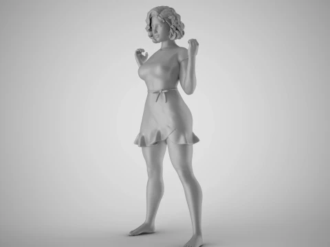 Girl Gaining Strength 3D Print Model