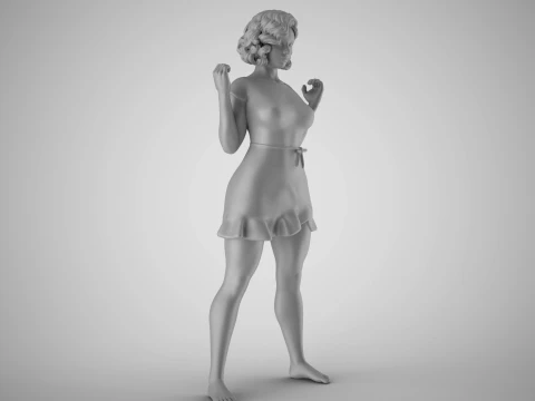 Girl Gaining Strength 3D Print Model