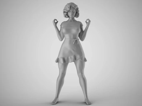 Girl Gaining Strength 3D Print Model