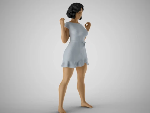 Girl Gaining Strength 3D Print Model