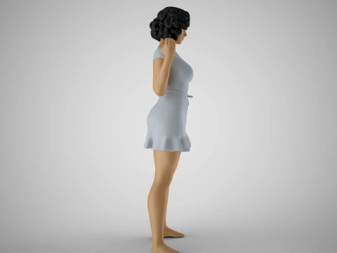 Girl Gaining Strength 3D Print Model