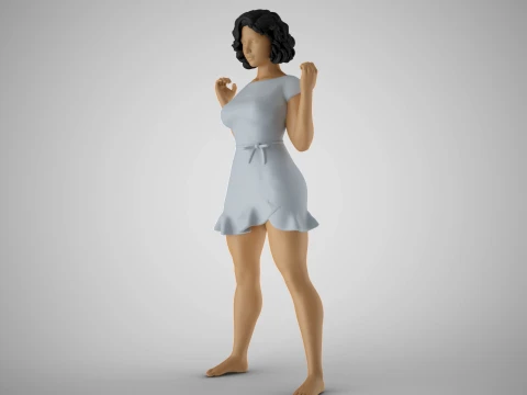 Girl Gaining Strength 3D Print Model