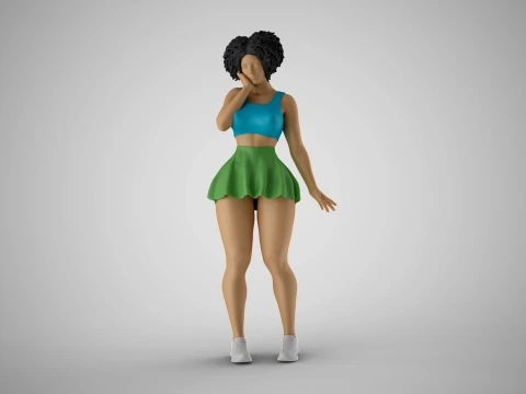 Vrouw staand denken 3D printmodel