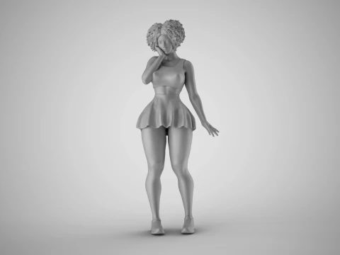 Woman Standing Thinking 3D Print Model
