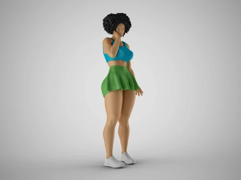 Woman Standing Thinking 3D Print Model