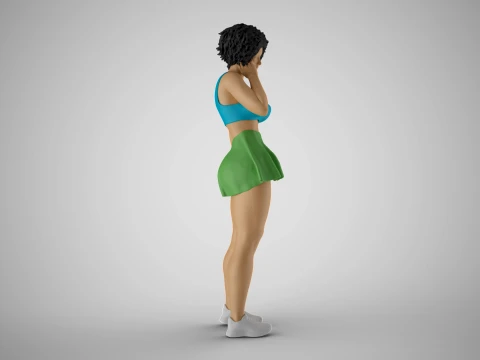 Woman Standing Thinking 3D Print Model