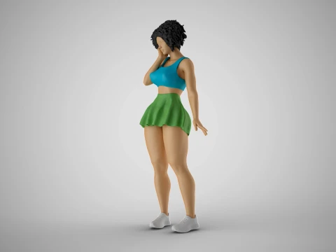 Woman Standing Thinking 3D Print Model