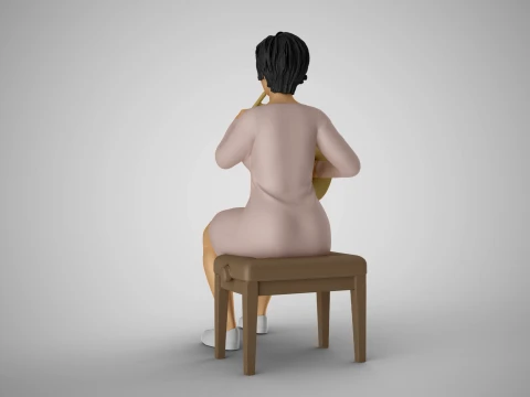 Suonatrice di corno francese donna Modello di stampa 3D