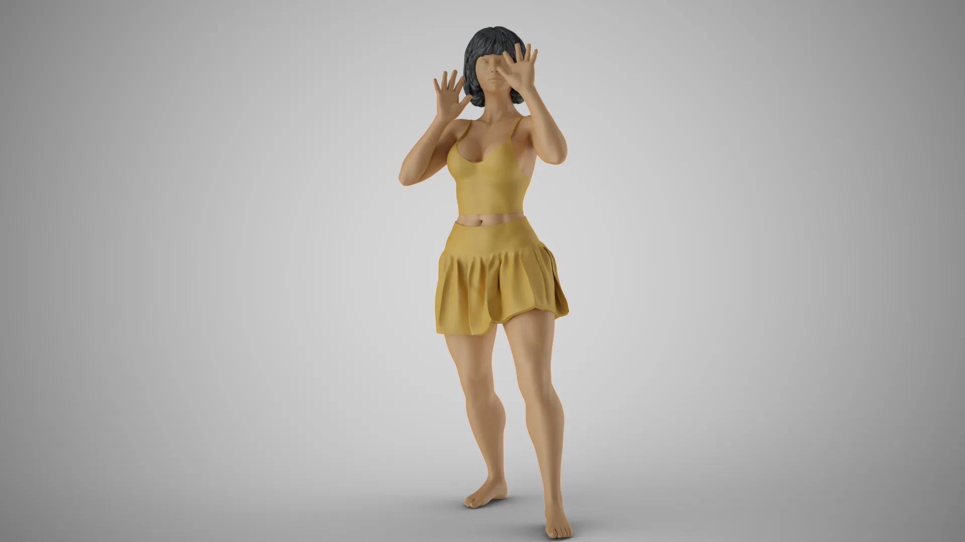 Excited Woman 3D Print Model .c4d .max .obj .3ds .fbx .stl .blend