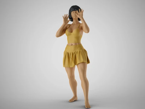 Opgewonden vrouw 3D printmodel