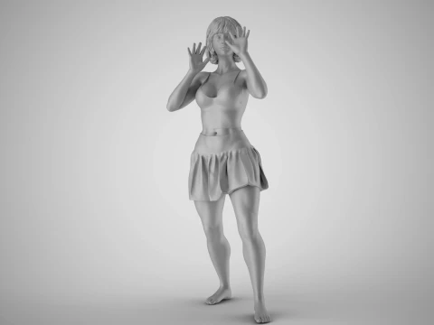 Excited Woman 3D Print Model