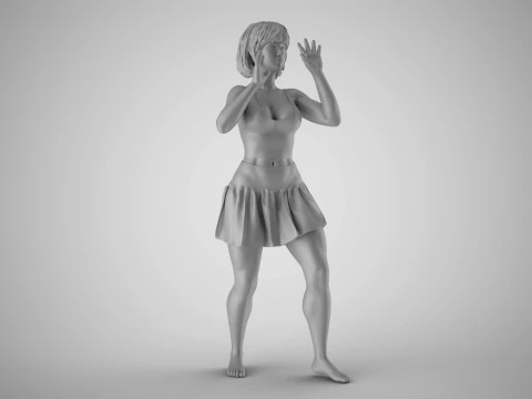 Excited Woman 3D Print Model