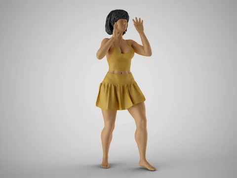Excited Woman 3D Print Model