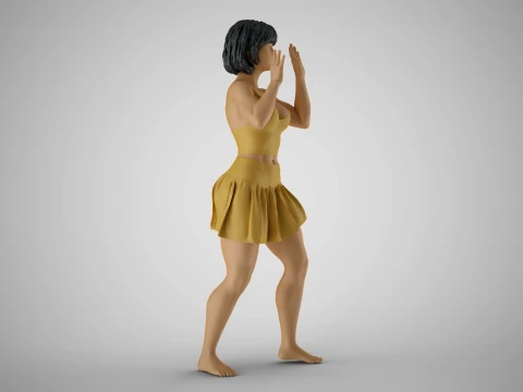 Excited Woman 3D Print Model