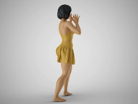 Excited Woman 3D Print Model
