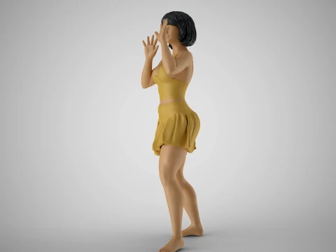 Excited Woman 3D Print Model