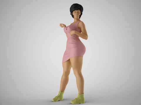 잘 입는 여자 3D 프린트 모델