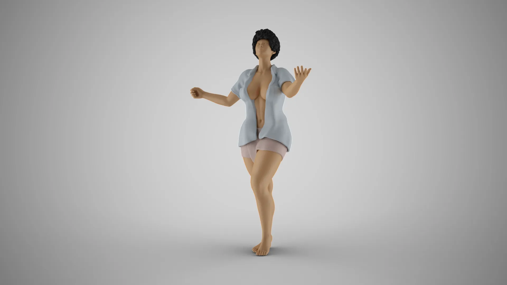 Touching the Rain 3D Print Model .c4d .max .obj .3ds .fbx .stl .blend 