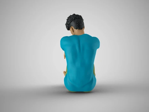 Man Sitting Bored 3D Print Model