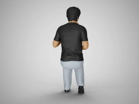 Man Sitting with Violin 3D Print Model