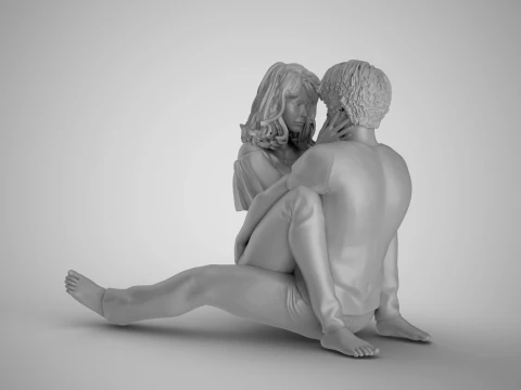 Two People Together 3D Print Model