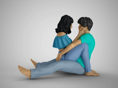 Two People Together 3D Print Model