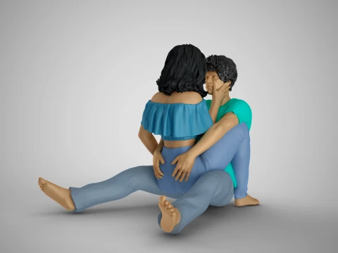 Two People Together 3D Print Model
