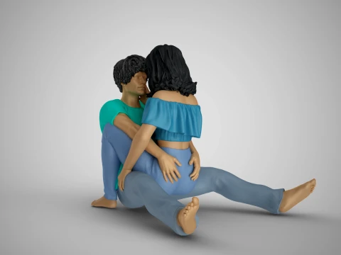 Two People Together 3D Print Model