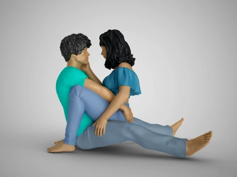 Two People Together 3D Print Model