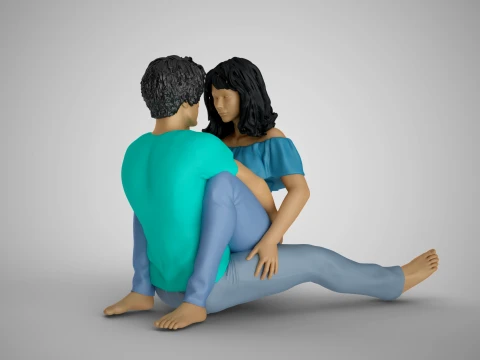 Two People Together 3D Print Model