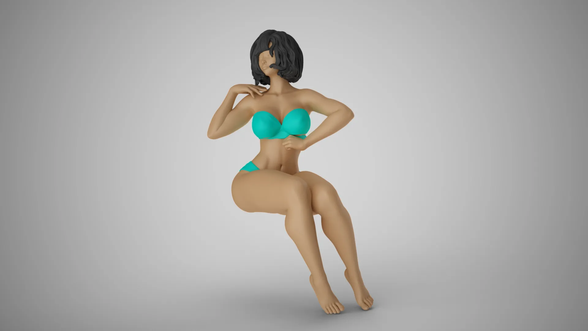 Funny Woman 3D Print Model .c4d .max .obj .3ds .fbx .stl .blend