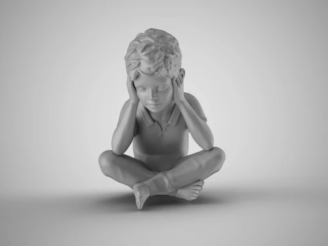 Pensive Boy 3D Print Model