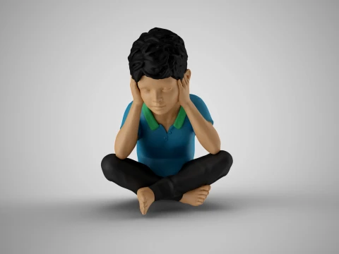 Pensive Boy 3D Print Model
