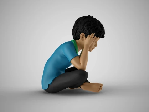 Pensive Boy 3D Print Model