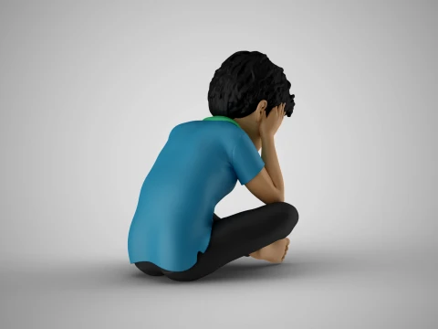 Pensive Boy 3D Print Model