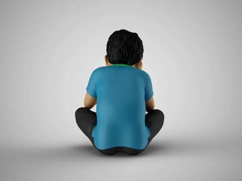 Pensive Boy 3D Print Model