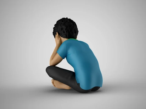 Pensive Boy 3D Print Model