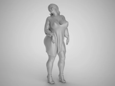 Reckless Heavy Woman 3D Print Model