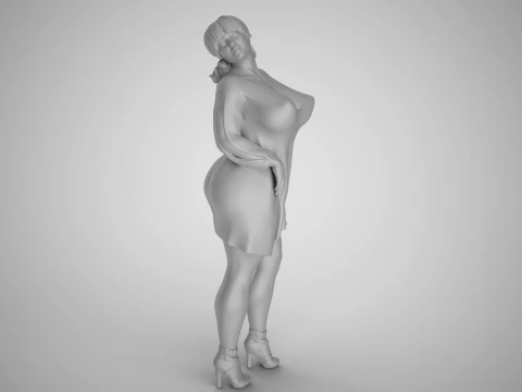 Reckless Heavy Woman 3D Print Model