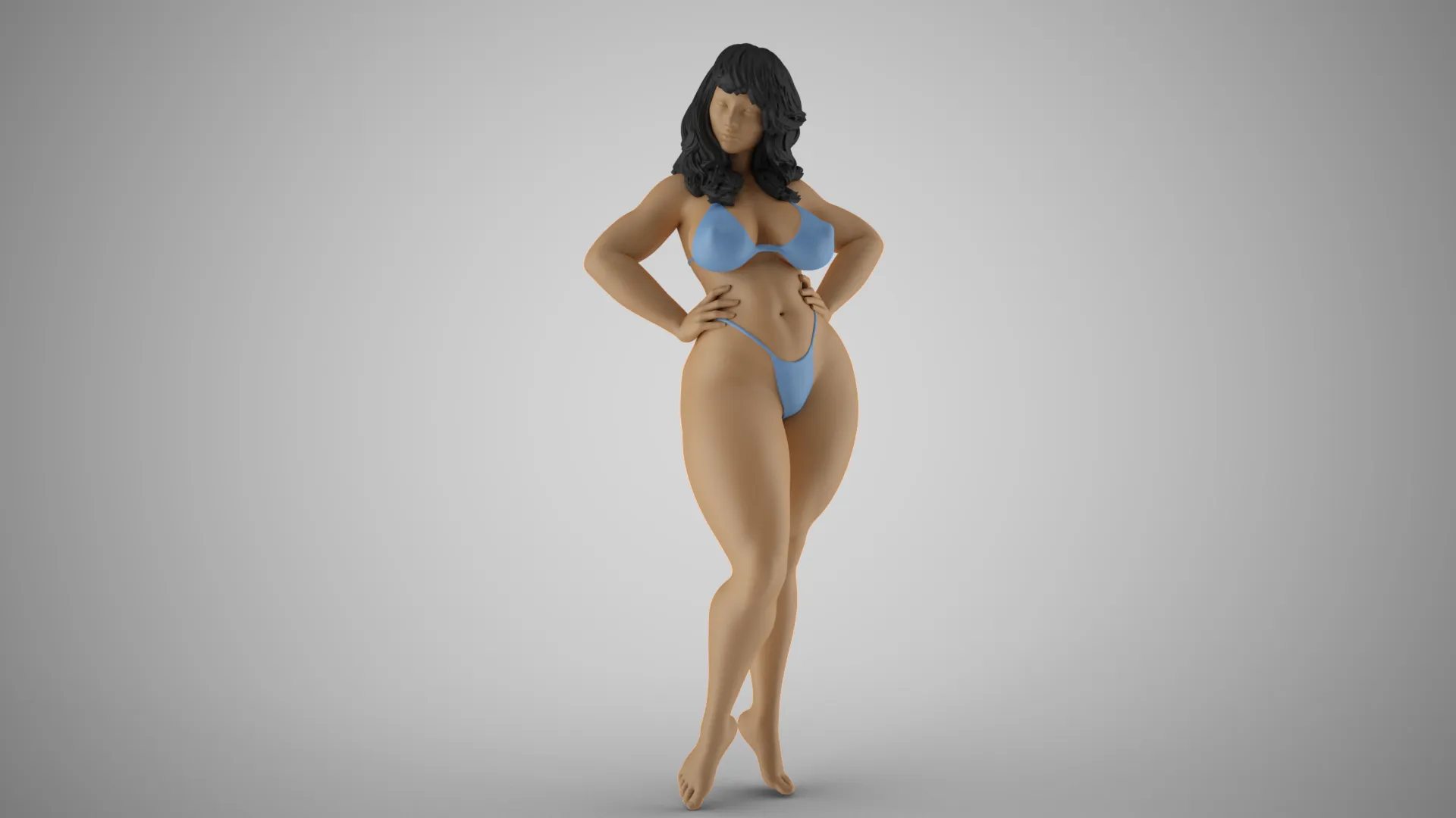 Robust Woman 3D Print Model .c4d .max .obj .3ds .fbx .stl .blend 