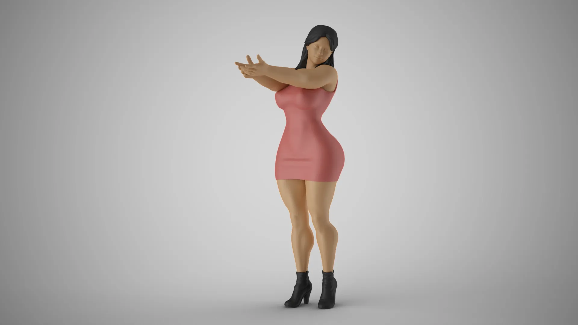 Nihilistic Girl 3D Print Model .c4d .max .obj .3ds .fbx .stl .blend 