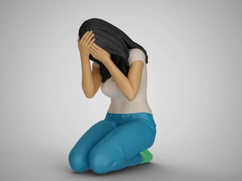Unutulmuş Kurutulmuş G&uuml;ller Kız 3D Baskı Modeli