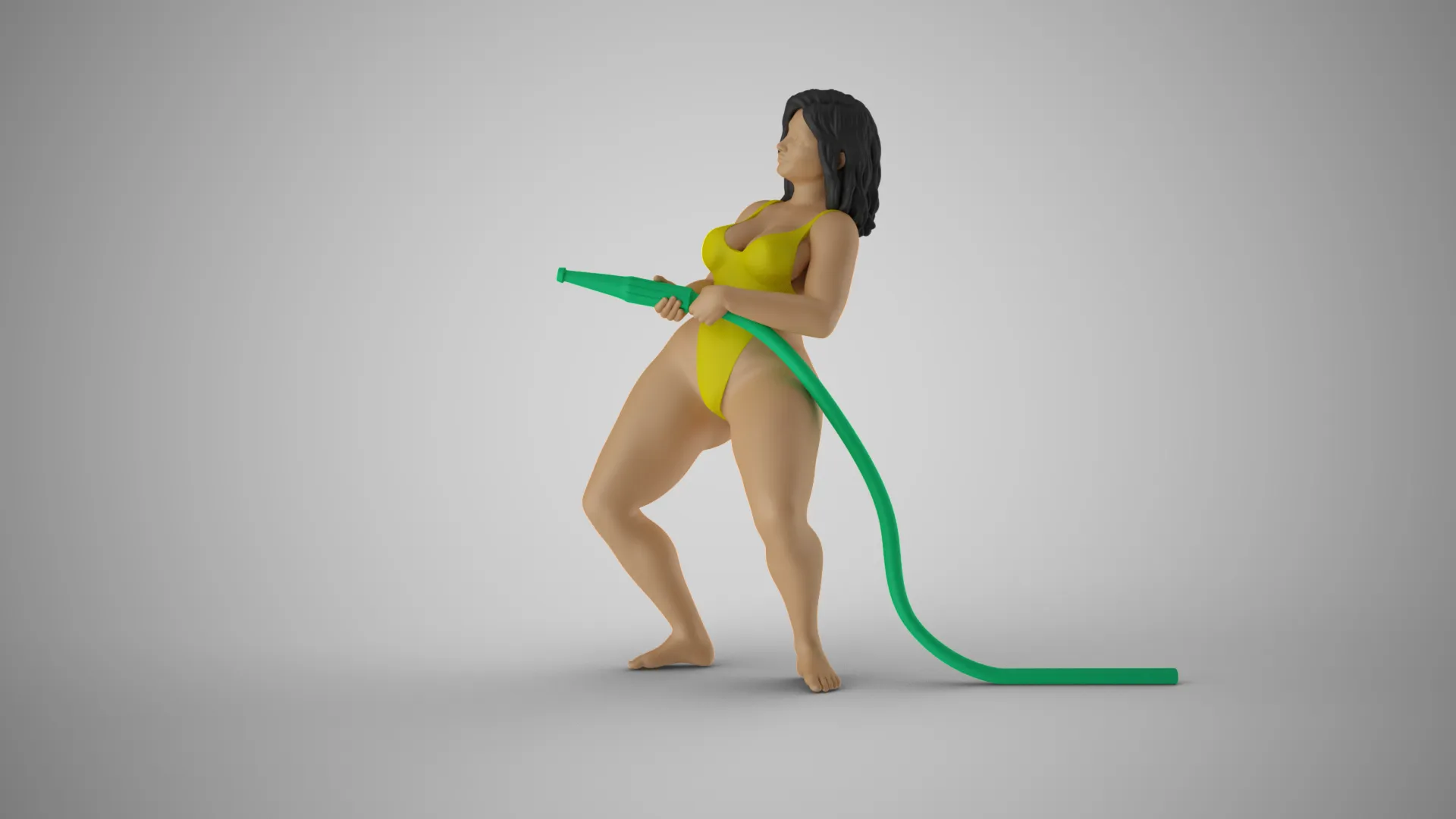 Girl Playing with Water 3D Print Model .c4d .max .obj .3ds .fbx .stl .blend