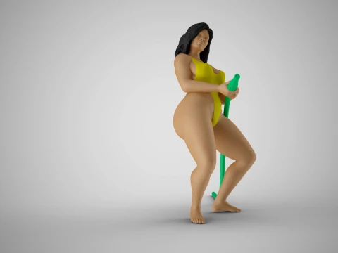 Girl Playing with Water 3D Print Model