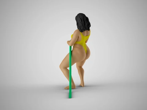 Girl Playing with Water 3D Print Model