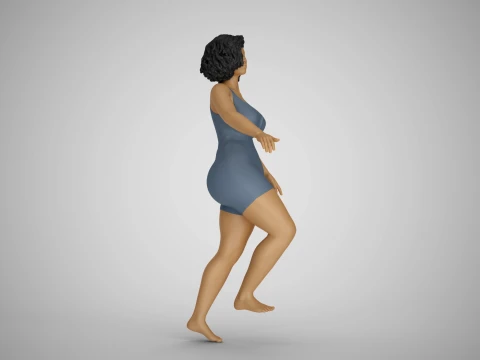 Girl Climbing Stairs 3D Print Model